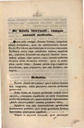 De fistula lacrymali, eamque sanandi methodis : disssertatio inauguralis
