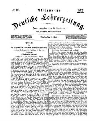 Protokolle der 20. allgemeinen deutschen Lehrerversammlung