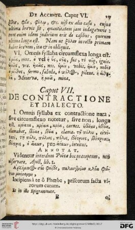 Caput VII: De Contractione & Dialecto