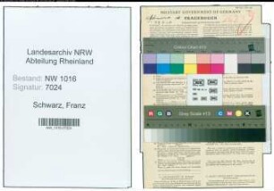 Entnazifizierung Franz Schwarz , geb. 02.09.1899 (Kraftfahrer)
