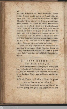Eilfter Abschnitt. Von Krusten mit Obst