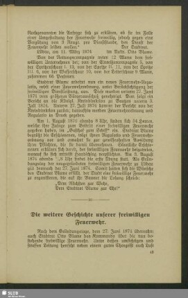 Die weitere Geschichte unserer freiwilligen Feuerwehr
