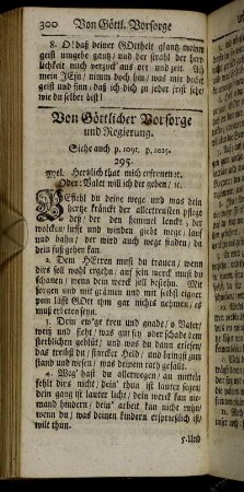 Von Göttlicher Vorsorge und Regierung