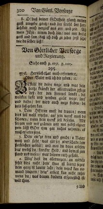 Von Göttlicher Vorsorge und Regierung