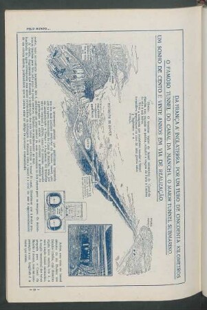 Da França à Inglaterra por um tubo de cinquenta quilômetros. O famoso Túnel do Canal da Mancha. O maior túnel submarino. Um sonho de cento e vinte anos em via de realização.