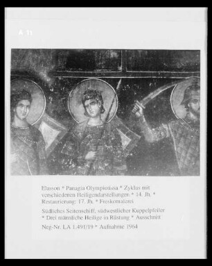 Zyklus mit verschiedenen Heiligendarstellungen — Drei männliche Heilige in Rüstung
