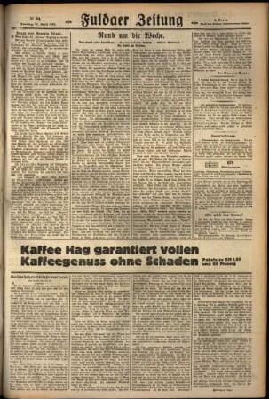 Zweite Ausgabe vom Sonntag, den 22. April 1928.