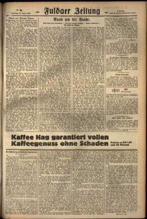 Zweite Ausgabe vom Sonntag, den 22. April 1928.