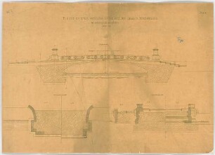 Thiersch, August ; München - Nymphenburg; Ludwig - Ferdinand - Brücke - Schnitte, Längsschnitt