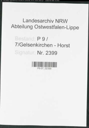 Sterberegister Standesamt Gelsenkirchen-Horst