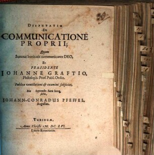 Disputatio De Communicatione Proprii