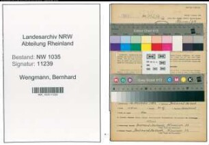 Entnazifizierung Bernhard Wengmann , geb. 16.11.1902 (Schlossermeister)