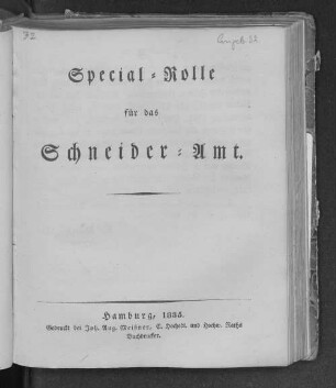 Special-Rolle für das Schneider-Amt