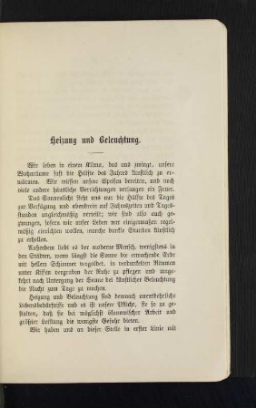 Heizung und Beleuchtung.
