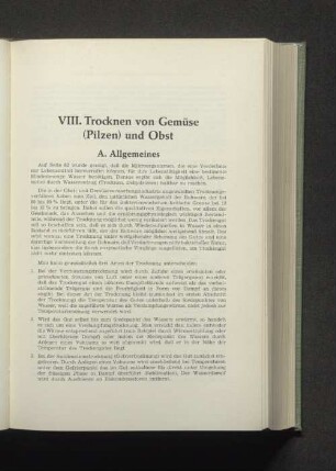 VIII. Trocknen von Gemüse (Pilzen) und Obst