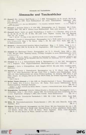 Almanache und Taschenbücher (Nr. 870-924)