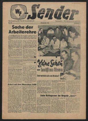 Betriebszeitung 'WF-Sender', Nr.46/1961 (1. Dezember 1961)