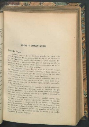 Notas y comentarios : Eduardo Talero