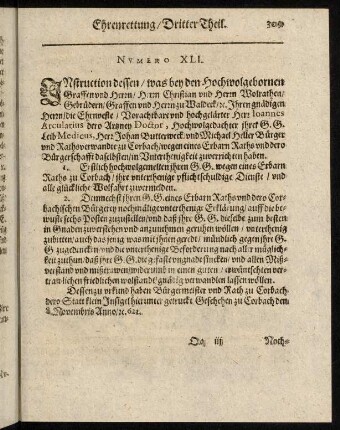 309-319, Numero XLI. - Numero XLVII.