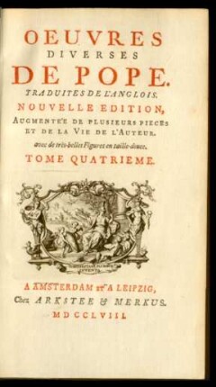 Tome 4: Oeuvres Diverses De Pope : Traduites De L'Anglois