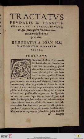 [Prima pars principalis tractatvs fevdorvm]
