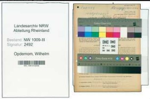 Entnazifizierung Wilhelm Opdemom , geb. 23.02.1898 (Landwirt)