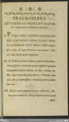 PraemonendaAd Atabulas Primi Et Secundi Ordinis Spectantia
