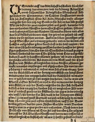 Römischer Küniglicher Mayestat Chronung zu Ach geschehen
