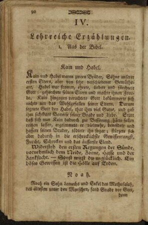 IV. Lehrreiche Erzählungen.