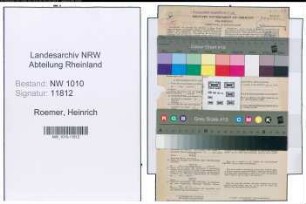Entnazifizierung Heinrich Roemer , geb. 17.03.1888 (Angestellter)