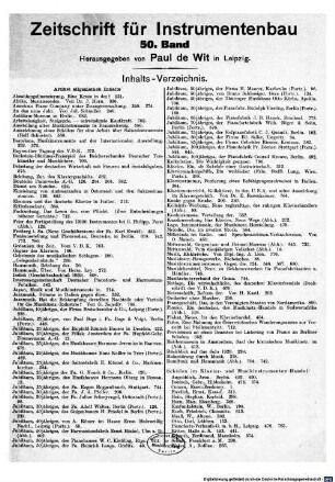 Zeitschrift für Instrumentenbau. 50. 1929/30