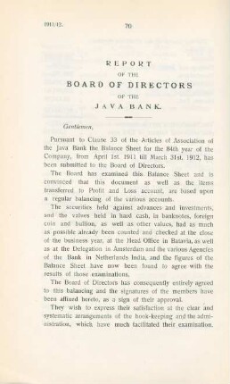 Report of the Board of Directors