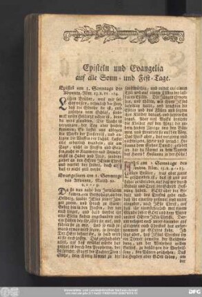 Episteln und Evangelia auf alle Sonn- und Fest-Tage.