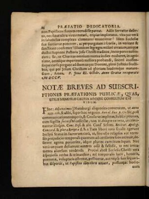 14-40, Notae Breves Ad Subsciptiones Praefationis Publicae