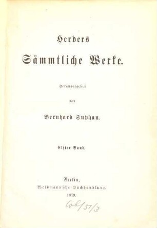 Herders sämmtliche Werke, 11