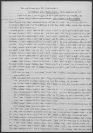 Notzingen: Pfarrbericht mit Visitationsbericht (Äußerungen zum Pfarrbericht) 1936