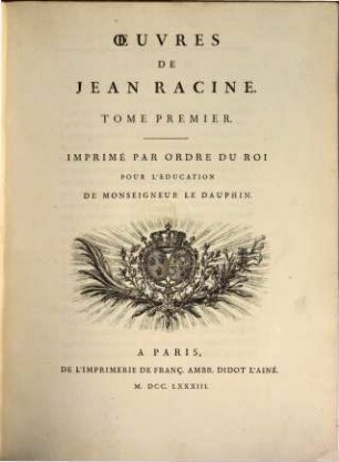 Oeuvres De Jean Racine. 1