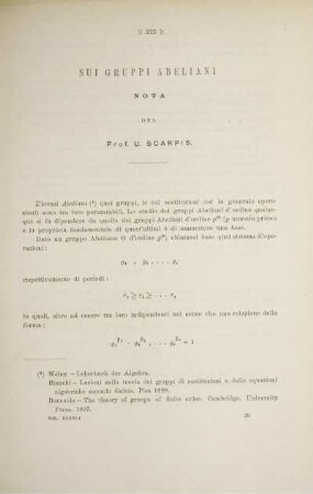 Sui gruppi abeliani.