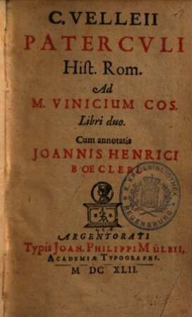 Hist. Rom. Ad M. Vinicium Cos.