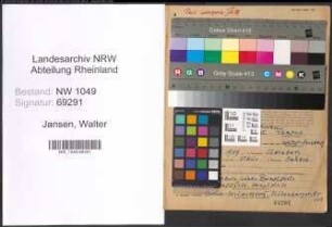 Entnazifizierung Walter Jansen , geb. 23.06.1909 (Techniker)