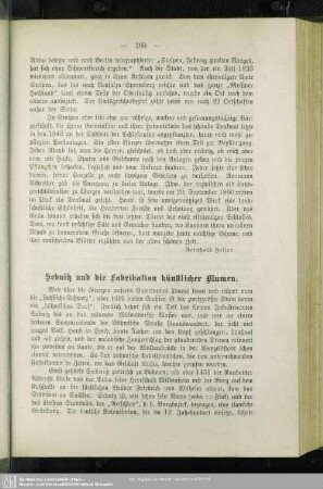 Sebnitz und die Fabrikation künstlicher blumen