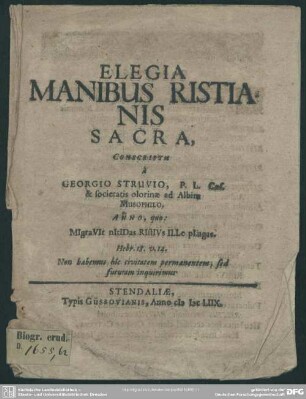 Elegia manibus Ristianis sacra