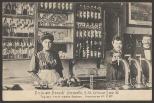 Ansichtskarte "Nowack' Bierquelle", Kottbusser Damm 28