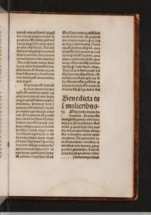 Benedicta tu in mulieribus