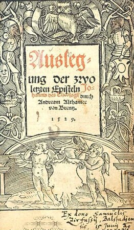 Auslegung der zwo letzten Episteln Johannis des Theologi