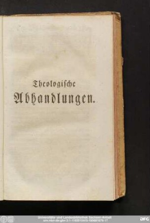 Theologische Abhandlungen.