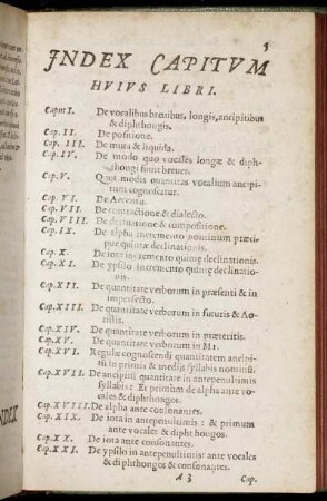 Index Capitum Huius Libri.