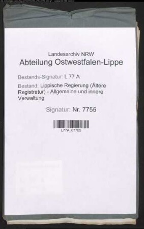 Maischsteuer aus dem Amt Schötmar