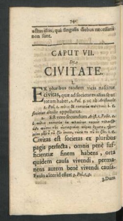 Caput VII. De Civitate
