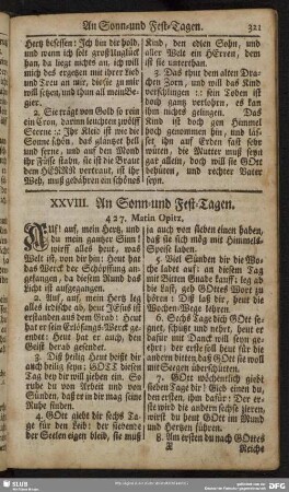 XXVIII. An Sonn- und Fest-Tagen